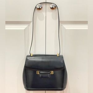 Bally Navy Blue Leather Shoulder Bag